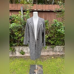 Uniqlo Women’s Wool Blend Long Grey Jacket Size S